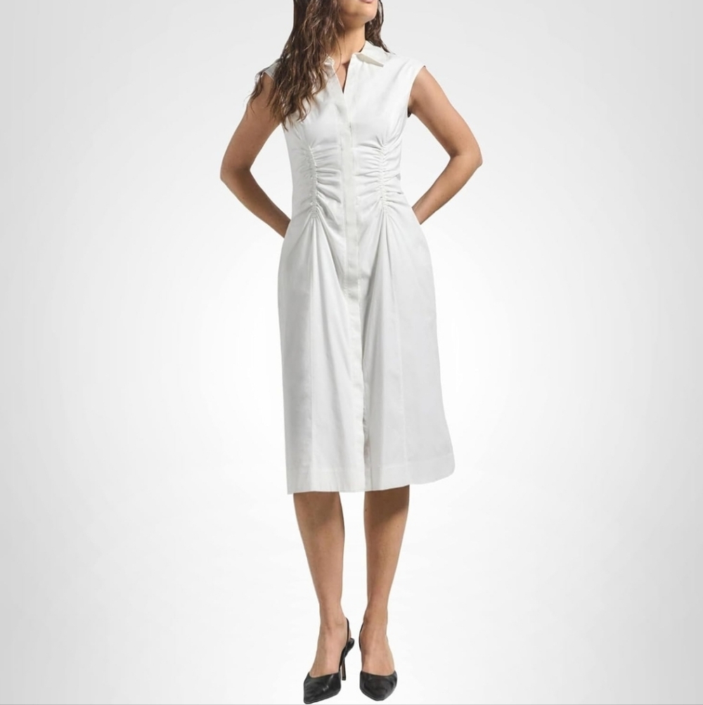 10 Crosby Derek Lam White Midi Dress - Perfect DERBY / Summer Dress